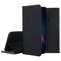Кожен калъф тефтер и стойка Magnetic FLEXI Book Style за Motorola One Fusion Plus черен